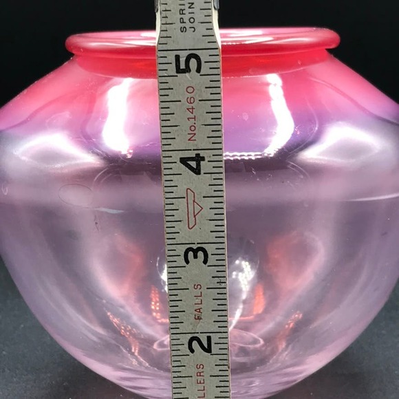 Vintage Stephen Dale Edwards Hand Blown Red Opalescent Bowl Pilchuck Glass '79 - Picture 6 of 11